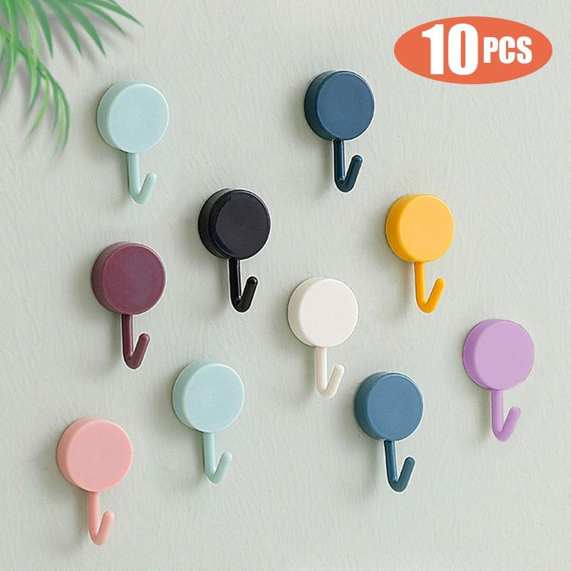 10-Pack Self-Adhesive Wall Hooks