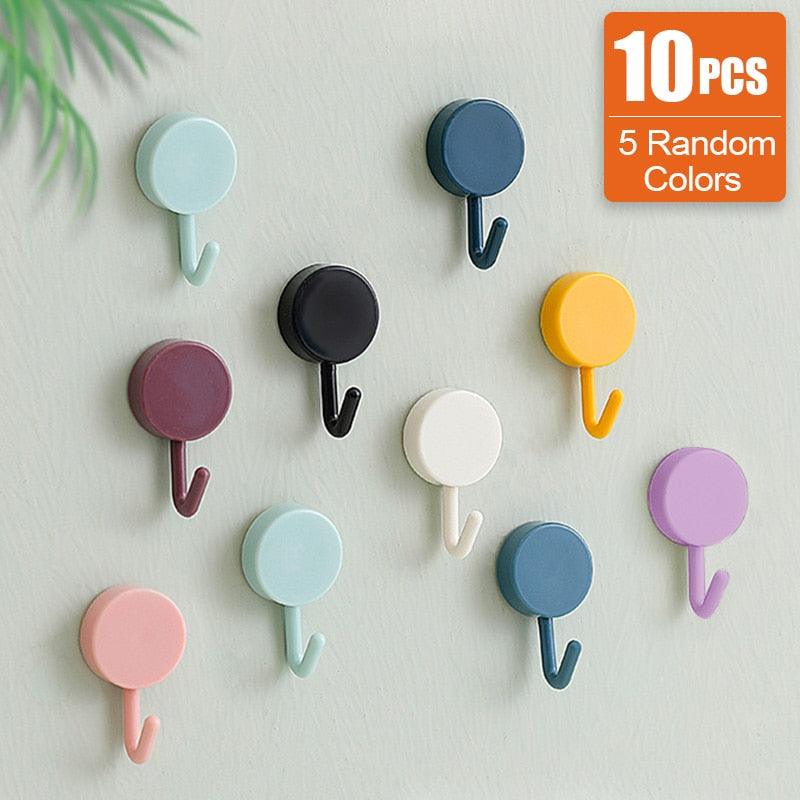 10-Pack Self-Adhesive Wall Hooks