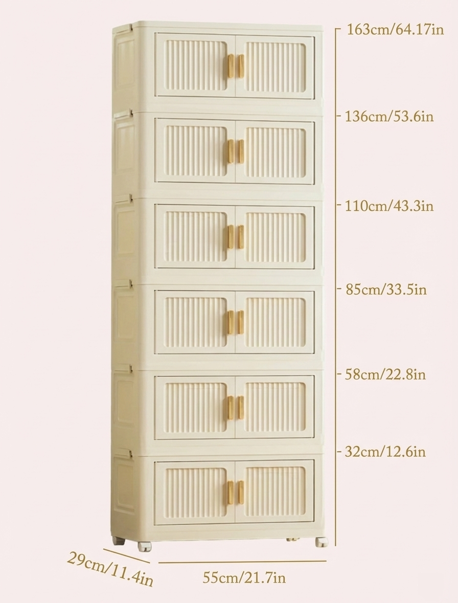 Foldable Rolling Storage Cabinet – 2 to 6 Tiers