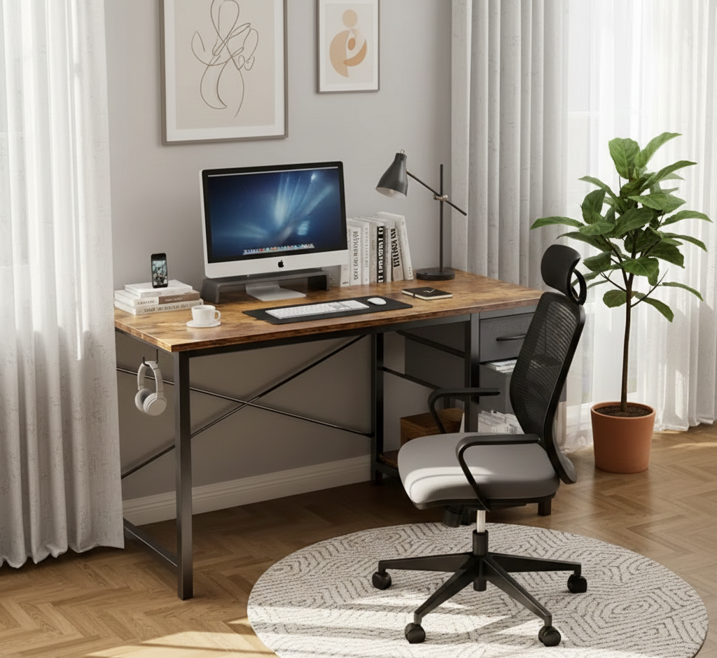 Computer Desk with Fabric Drawers – 40 or 47 Inch