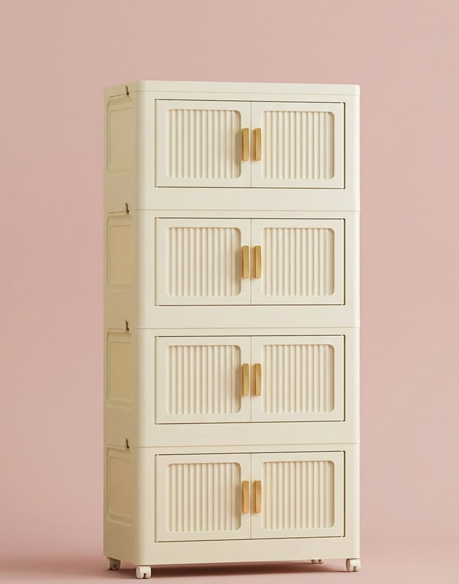 Foldable Rolling Storage Cabinet – 2 to 6 Tiers