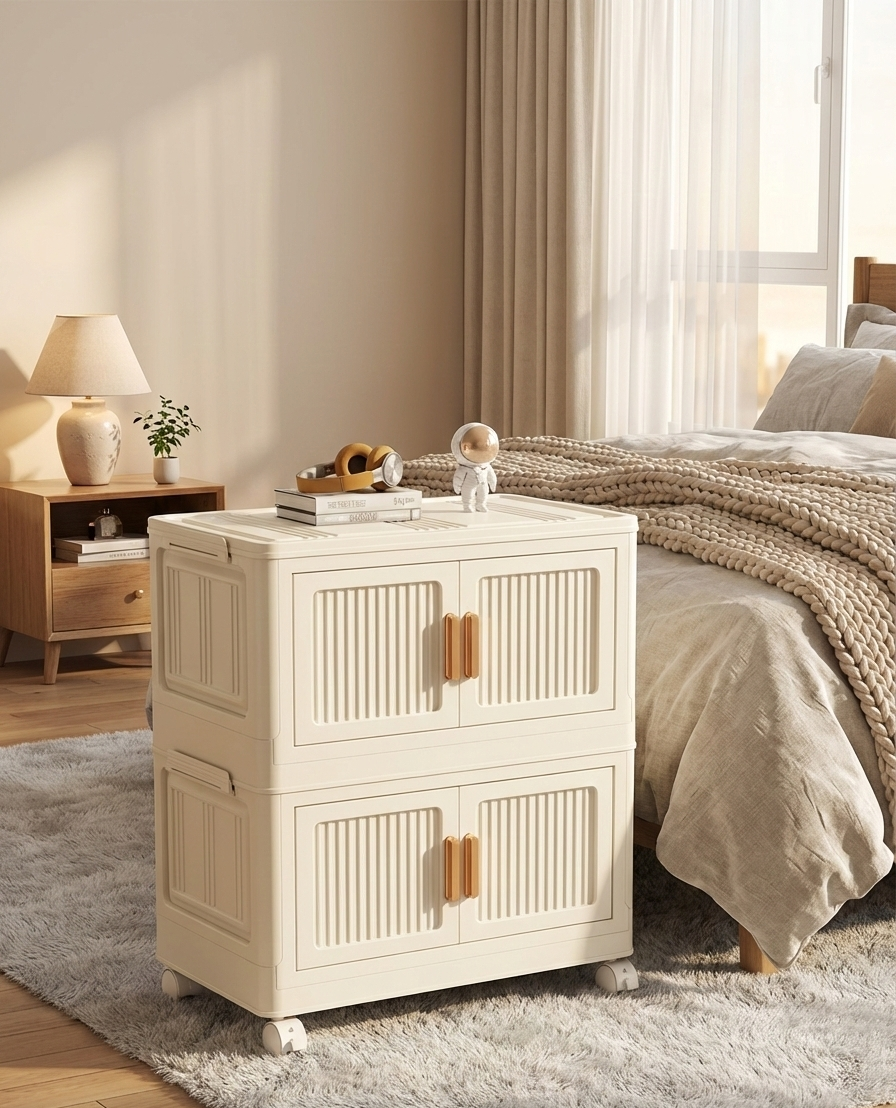 Foldable Rolling Storage Cabinet – 2 to 6 Tiers
