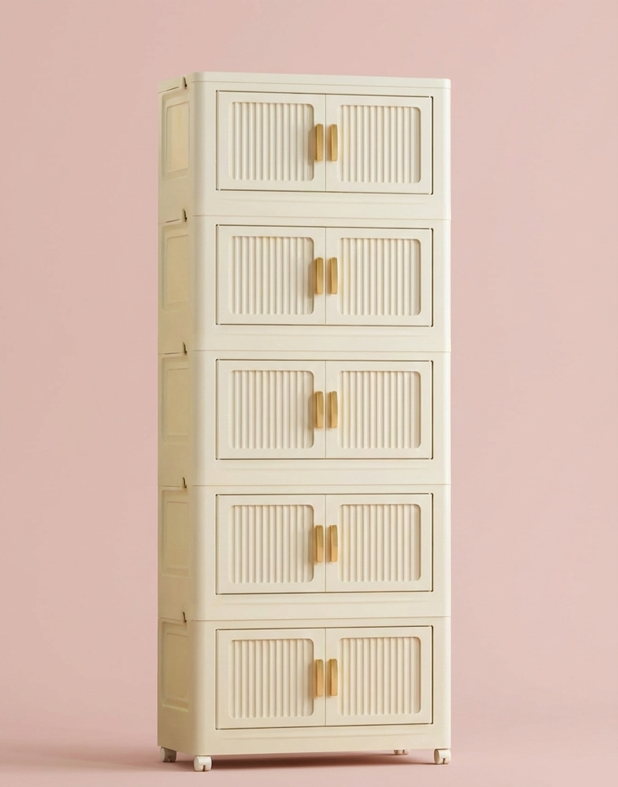Foldable Rolling Storage Cabinet – 2 to 6 Tiers