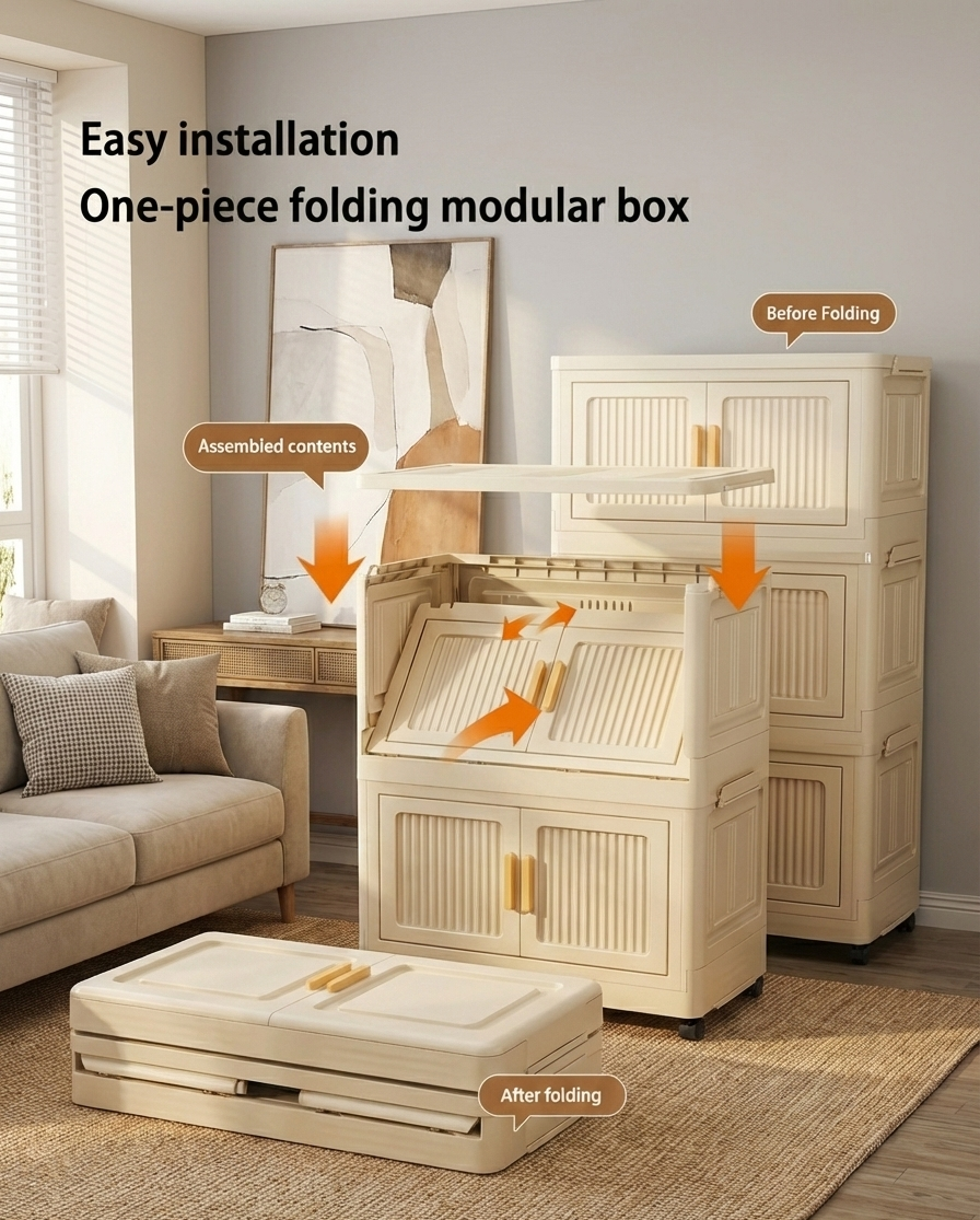 Foldable Rolling Storage Cabinet – 2 to 6 Tiers