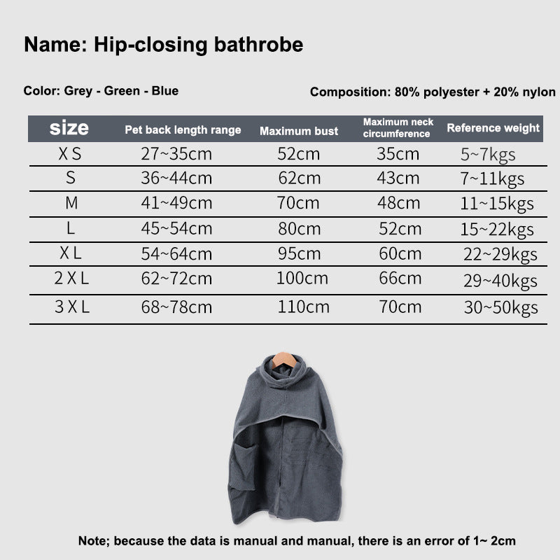 Absorbent Dog Bathrobe & Drying Towel