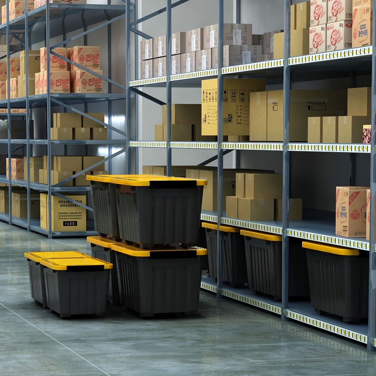 Heavy-Duty Rolling Storage Bins with Lids – 72/97 QT