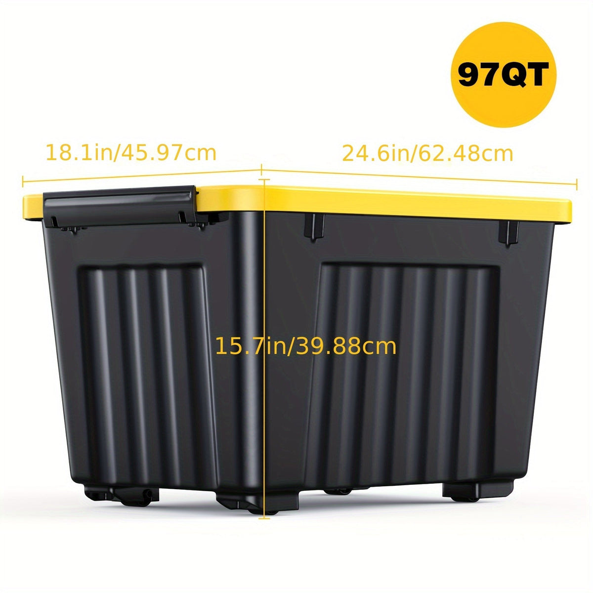 Heavy-Duty Rolling Storage Bins with Lids – 72/97 QT