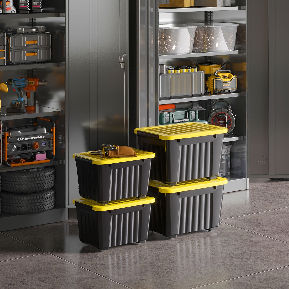 Heavy-Duty Rolling Storage Bins with Lids – 72/97 QT