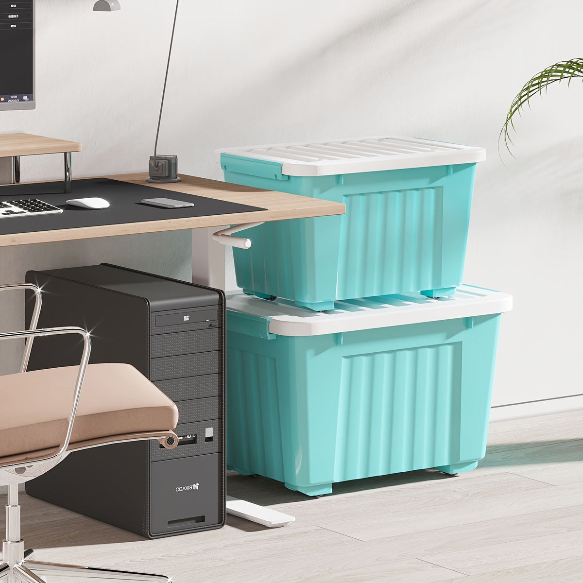 Heavy-Duty Rolling Storage Bins with Lids – 72/97 QT