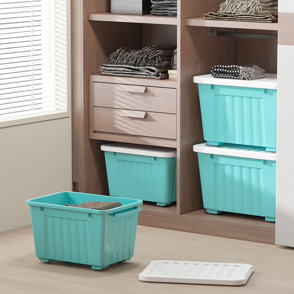 Heavy-Duty Rolling Storage Bins with Lids – 72/97 QT