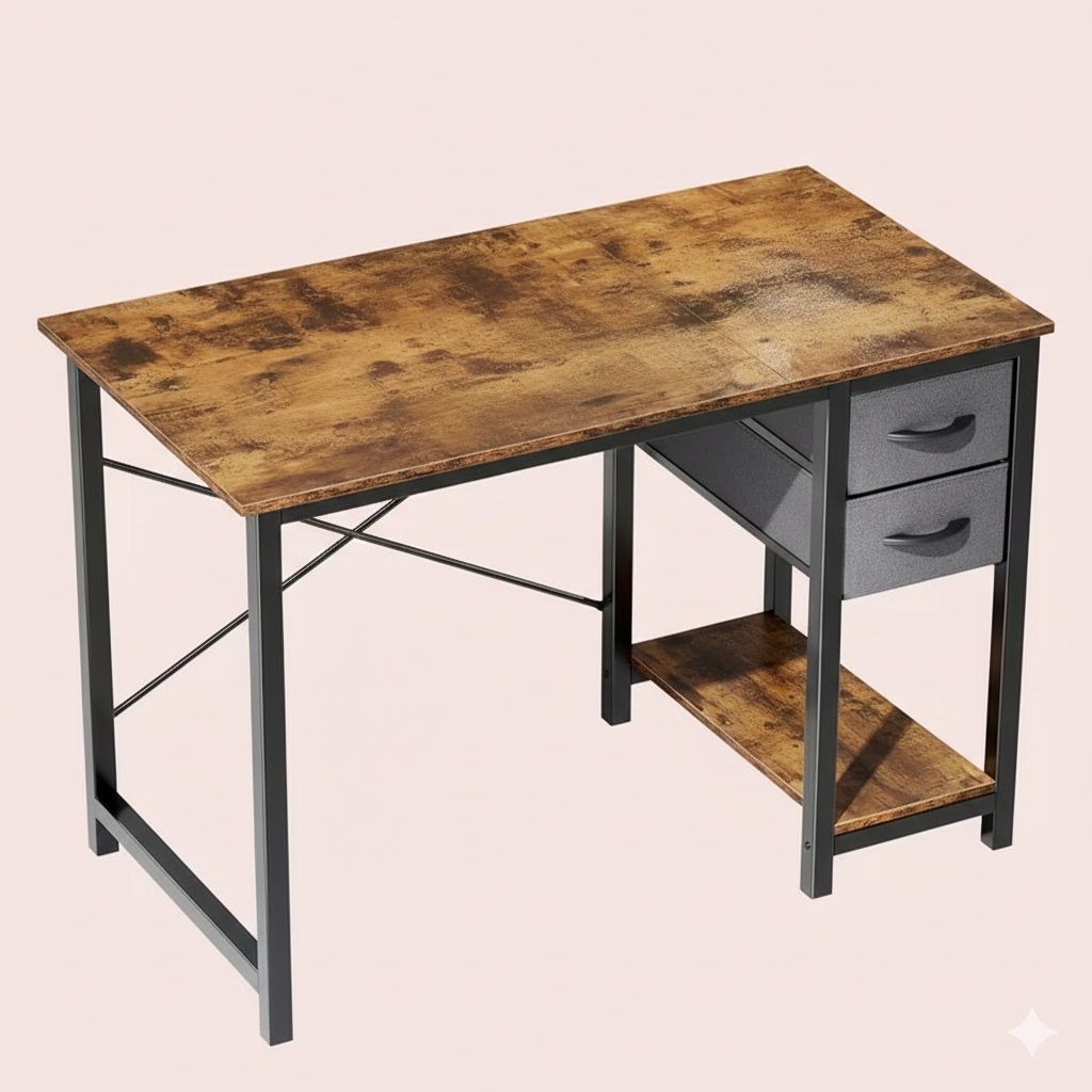 Computer Desk with Fabric Drawers – 40 or 47 Inch