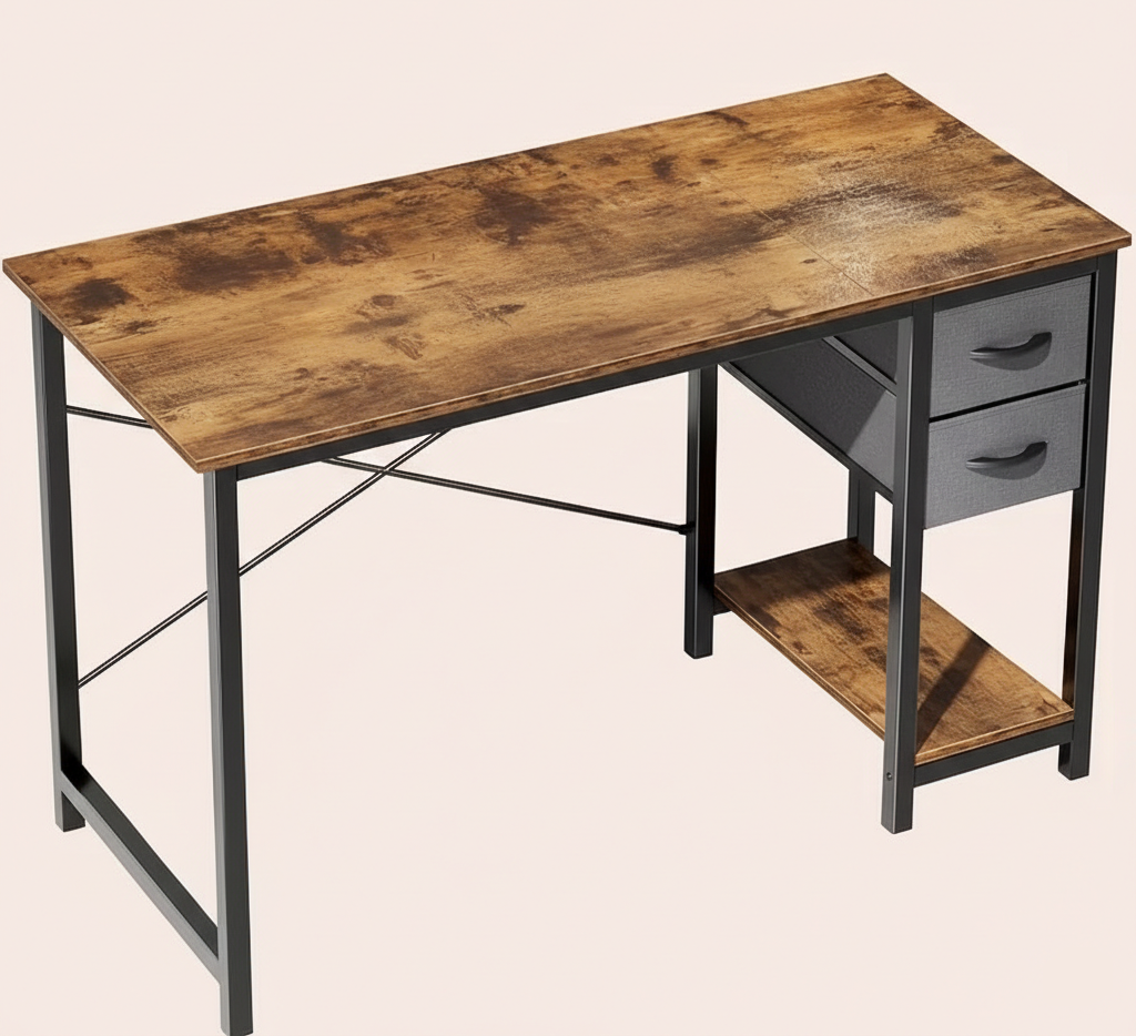 Computer Desk with Fabric Drawers – 40 or 47 Inch