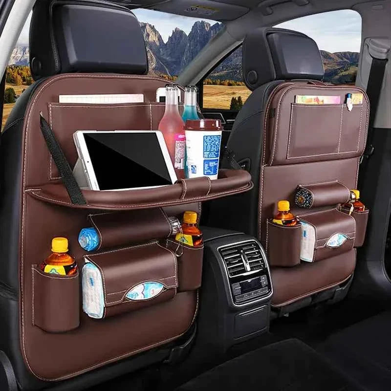 Car Back Seat Organizer with Foldable Tray