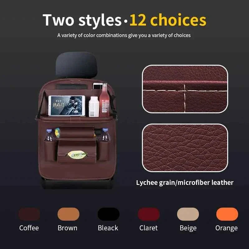 Car Back Seat Organizer with Foldable Tray