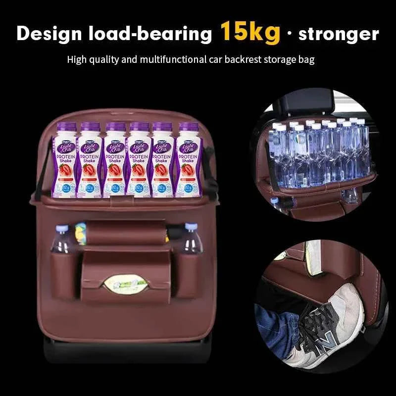 Car Back Seat Organizer with Foldable Tray
