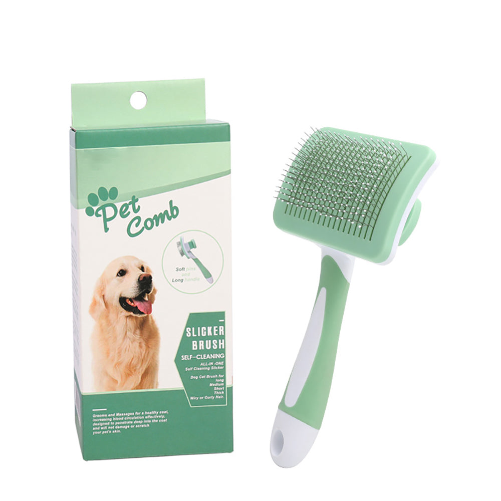 One-Click Self-Cleaning Slicker Brush