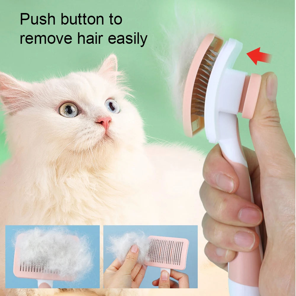 One-Click Self-Cleaning Slicker Brush