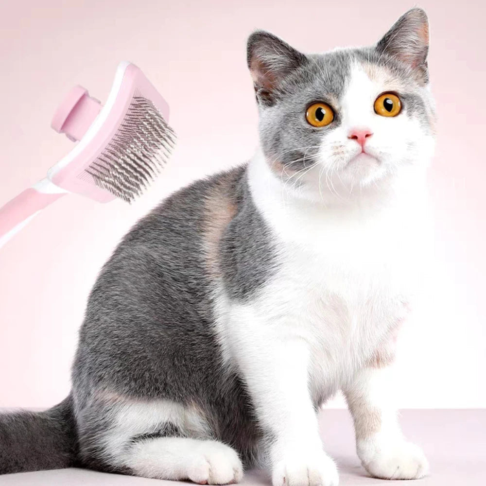 One-Click Self-Cleaning Slicker Brush