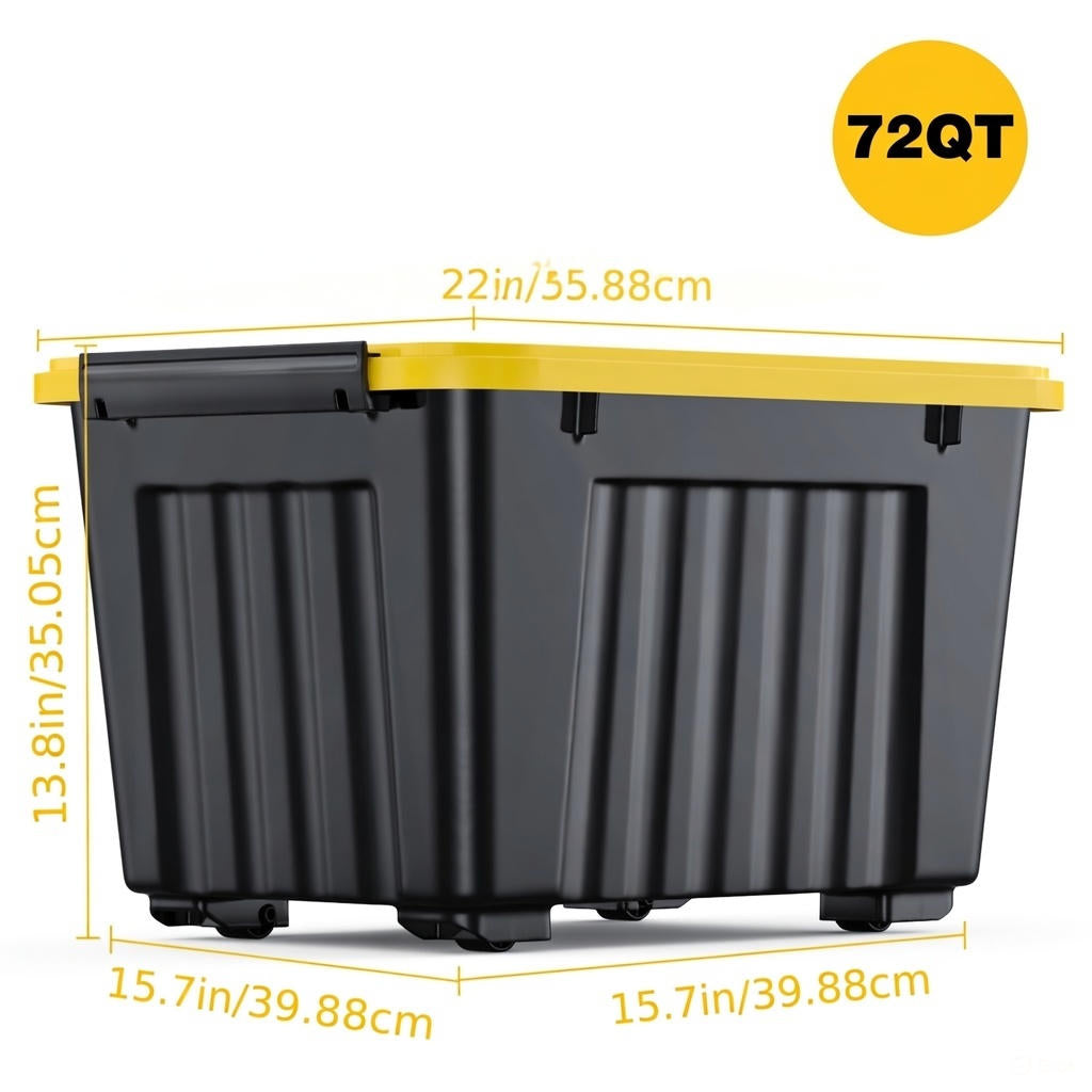 Heavy-Duty Rolling Storage Bins with Lids – 72/97 QT